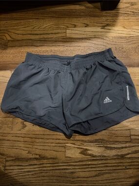 adidas Gray Women's Running Shorts with Reflective Logo